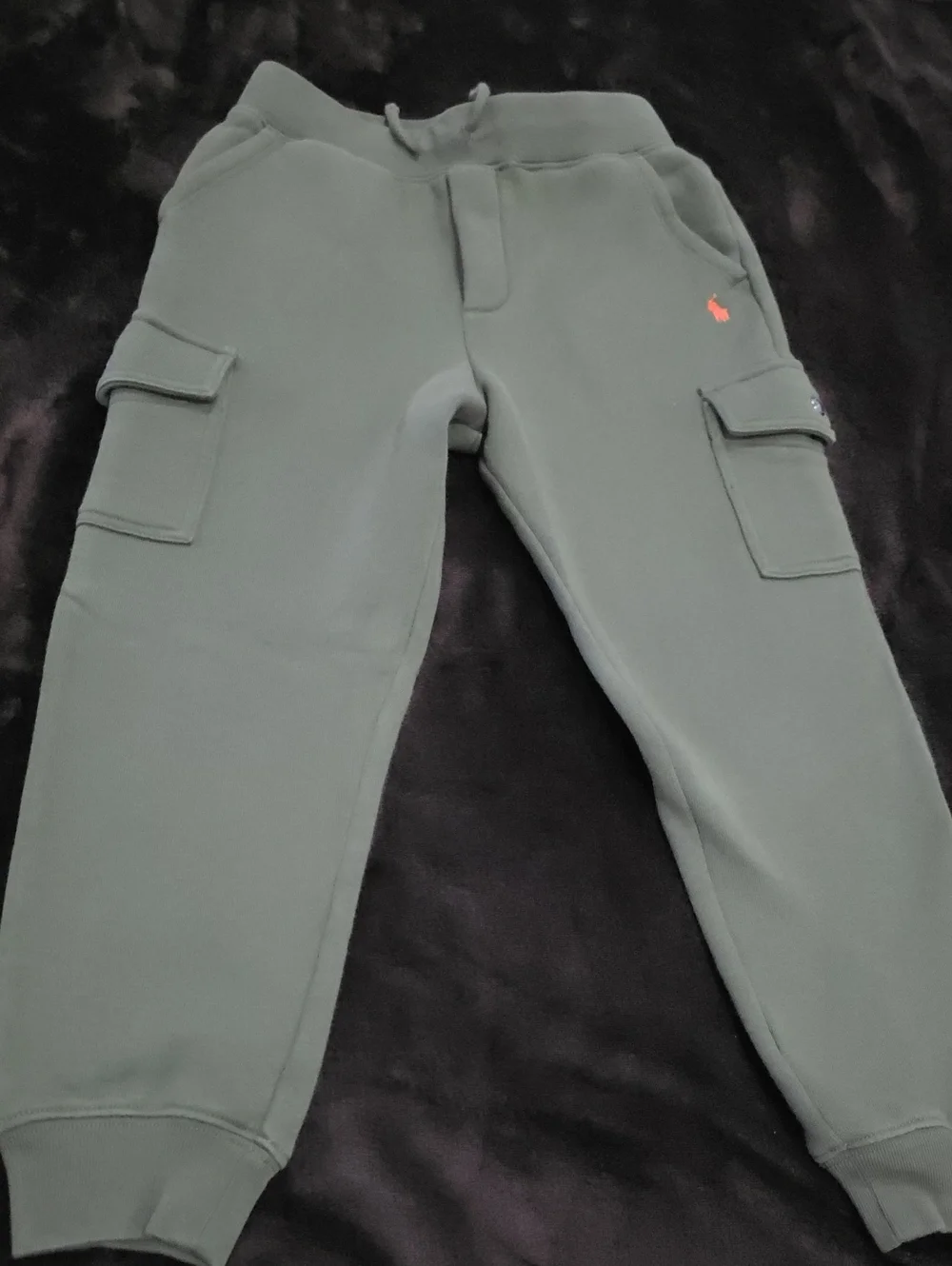Ralph Lauren Kids Olive Cargo Jogger Pants with Polo Pony